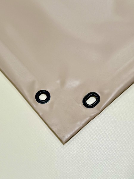 PVC matt mit Saum und Ösen alle 100cm, sand