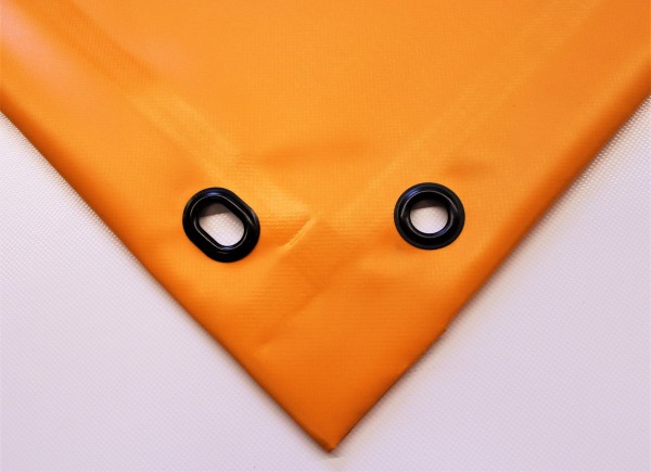 PVC matt mit Saum und Ovalösen alle 50cm, orange hell