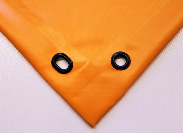 PVC matt mit Saum und Ösen alle 100cm, orange hell